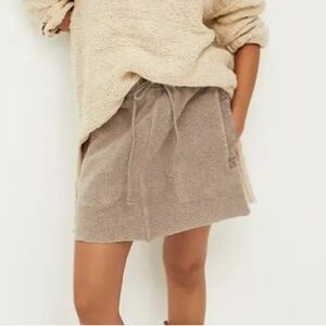 Free People Cozy Cobain Fleece Mini Skirt in Brown size XS